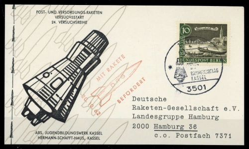 1962, Luftfahrt,Raketenpost,allgemein, 219, Brief