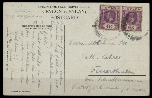 1921, Ceylon, 191 (2), Brief