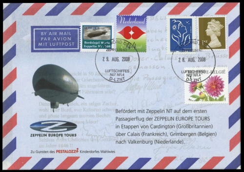 2008, Zeppelin,Zeppelinpost NT, LZ07 D-LZFN, Brief