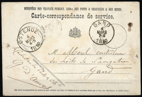 1880, Belgien, Brief