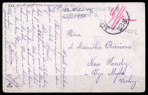 1914, Österreich, Brief