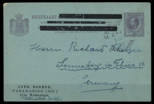 1888, Surinam, P 8, Brief