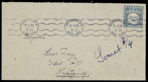 1939, Schweden, MP 4, Brief