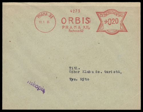 Tschechoslowakei, Brief