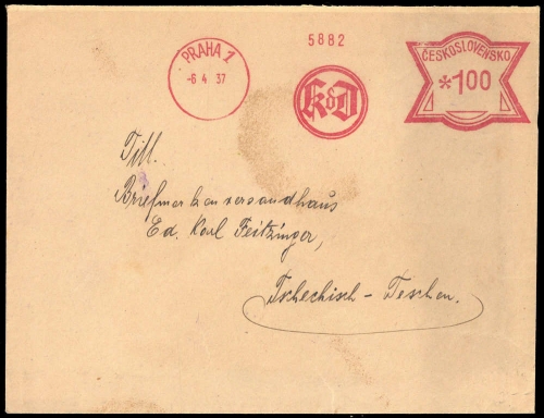 Tschechoslowakei, Brief