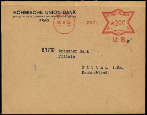 Tschechoslowakei, Brief
