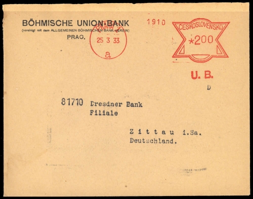 Tschechoslowakei, Brief