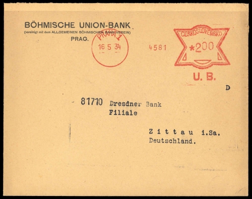 Tschechoslowakei, Brief