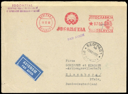 1950, Jugoslawien, Brief