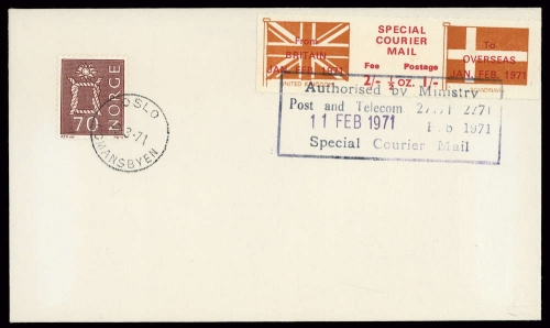 1971, Norwegen, 600 u.a., Brief