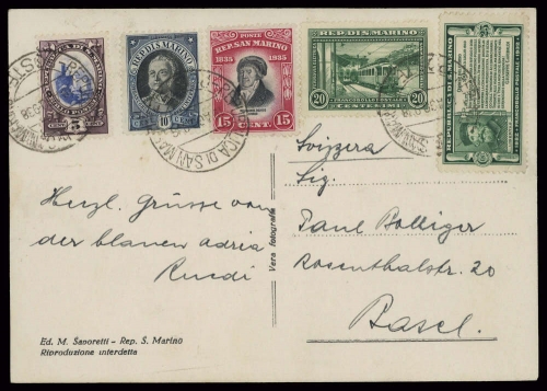 1926, San Marino, 218 u.a., Brief