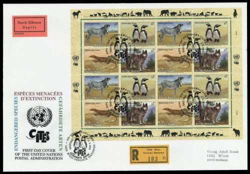 1993, UNO Wien, 143-46 KB, FDC