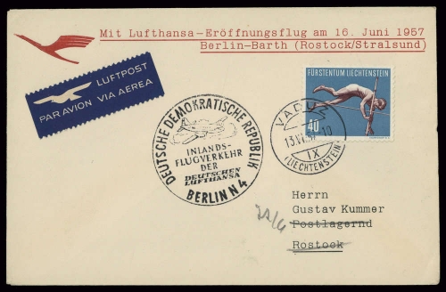 1957, Liechtenstein, 344, Brief