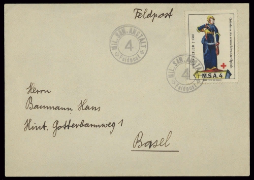 1939, Schweiz Soldatenmarken, Brief