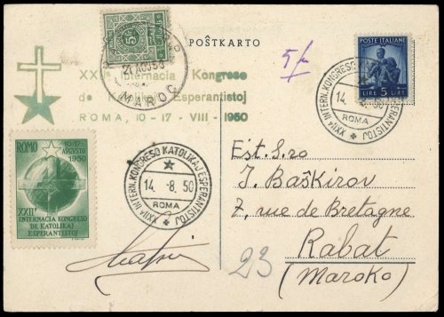 1950, Kunst u. Kultur,Esperanto,, I. 694 u.a., Brief