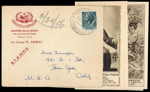 1956, Religion,Christliche,Madonnen, I. 886, Brief