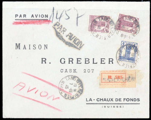 1943, Französische Post in Marokko, 206 (2), 201, Brief