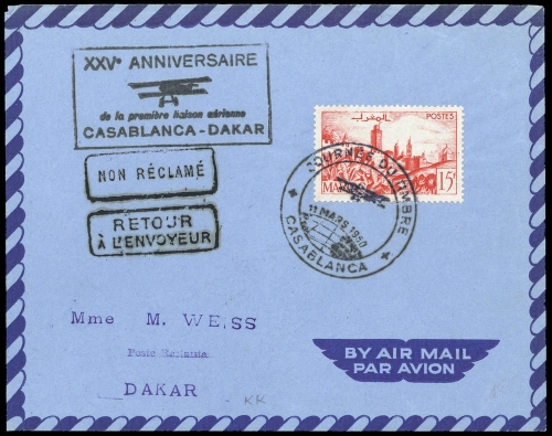 1949, Französische Post in Marokko, 263, Brief