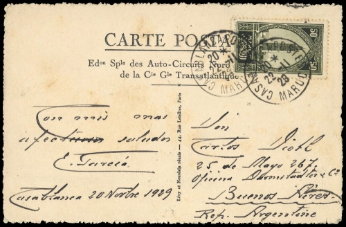 1927, Französische Post in Marokko, 65, Brief