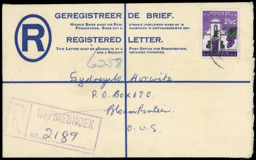 1961, Südafrika, EU 22 u.a., Brief