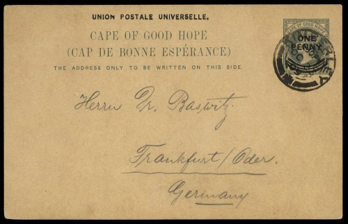 1897, Kap der Guten Hoffnung, P 12 I, Brief