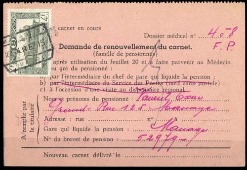 1949, Belgien Eisenbahnpaketmarken, 282 A, Brief
