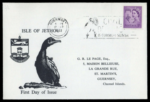 1962, Guernsey, 1 x u.a., Brief