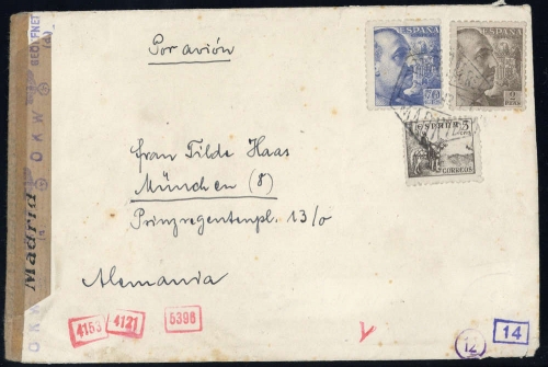 1939, Spanien, 854 u.a., Brief