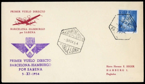 1954, Spanien, 1037, Brief