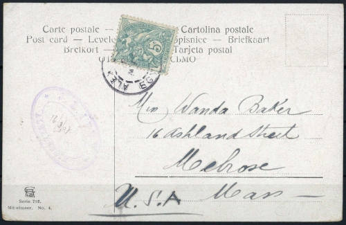 1902, Französische Post in Ägypten - Alexandria, 20, Brief