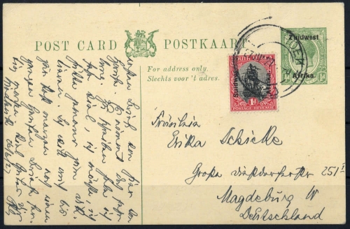 1923, Südwestafrika, P 12 u.a., Brief