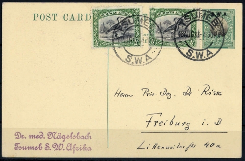 1929, Südwestafrika, P 16, 141 (2), Brief