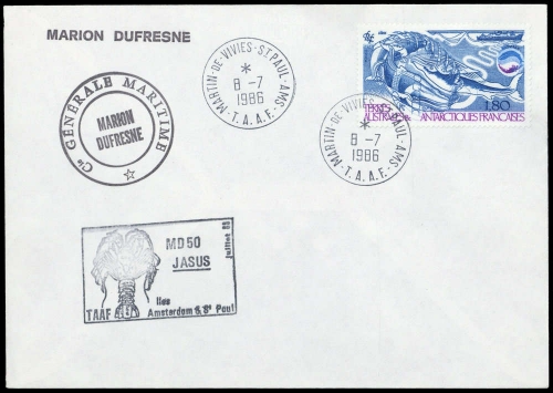 1986, Französische Gebiete in der Antarktis, 200, Brief