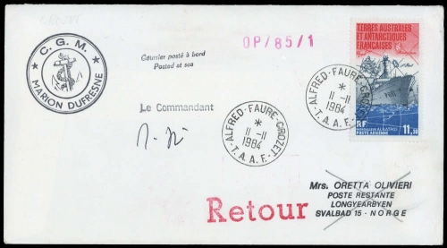 1984, Französische Gebiete in der Antarktis, 194, Brief
