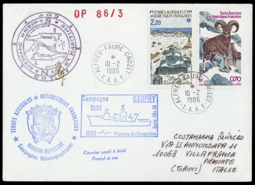 1986, Französische Gebiete in der Antarktis, 203, 198, Brief