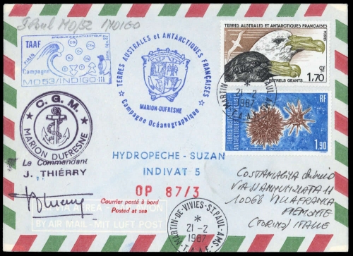 1987, Französische Gebiete in der Antarktis, 209, 211, Brief