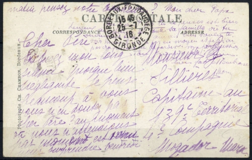 1916, Marokko, Brief