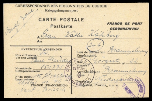 1947, Kriegsgefangenenlagerpost, Brief
