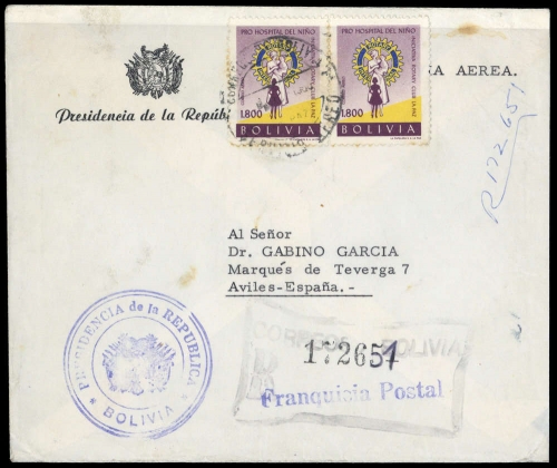 1960, Bolivien, 634 (2), Brief