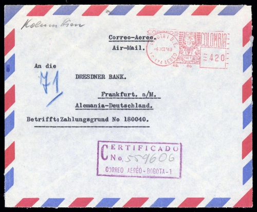 1968, Kolumbien, Brief