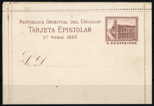 1883, Uruguay, K 2, Brief