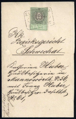 1881, Österreich, Brief