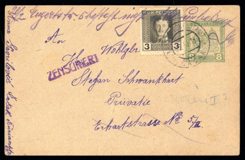 1916, Österreich Feldpost Allgemeine Ausgaben, 55 A, FP 3, Brief