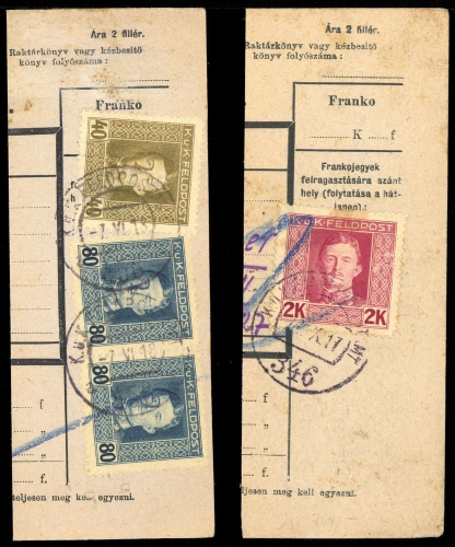 1917, Österreich Feldpost Allgemeine Ausgaben, 64, 67, 69, Briefst.