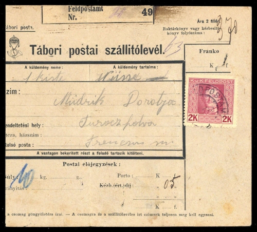 1917, Österreich Feldpost Allgemeine Ausgaben, 69 A, Brief