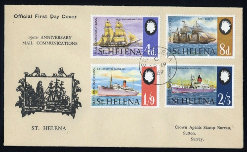 1969, St. Helena, 211-14, FDC