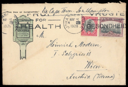 1926, Südafrika, 23, 29 A, Brief