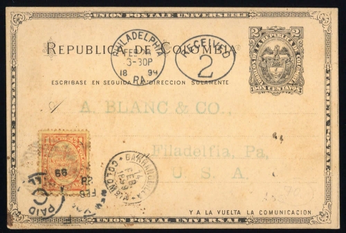1891, Kolumbien, P 11 c, Brief