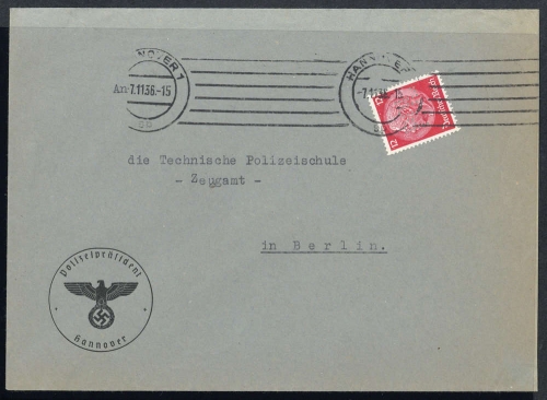 1936, Deutsches Reich, 519 POL, Brief