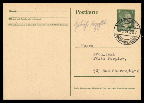 Sowjetische Zone, Brief